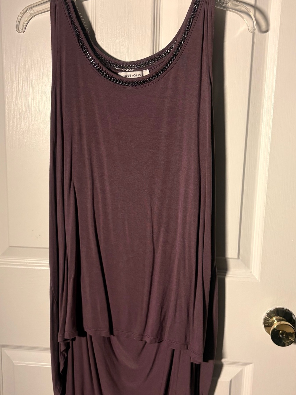 Rose & Olive Mauve High-Low Tank with Draping Back